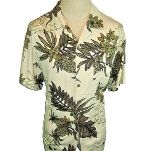 Mens La Cabana Multicolor Aloha Hawaiian Island Rayon SS Casual Shirt sz L